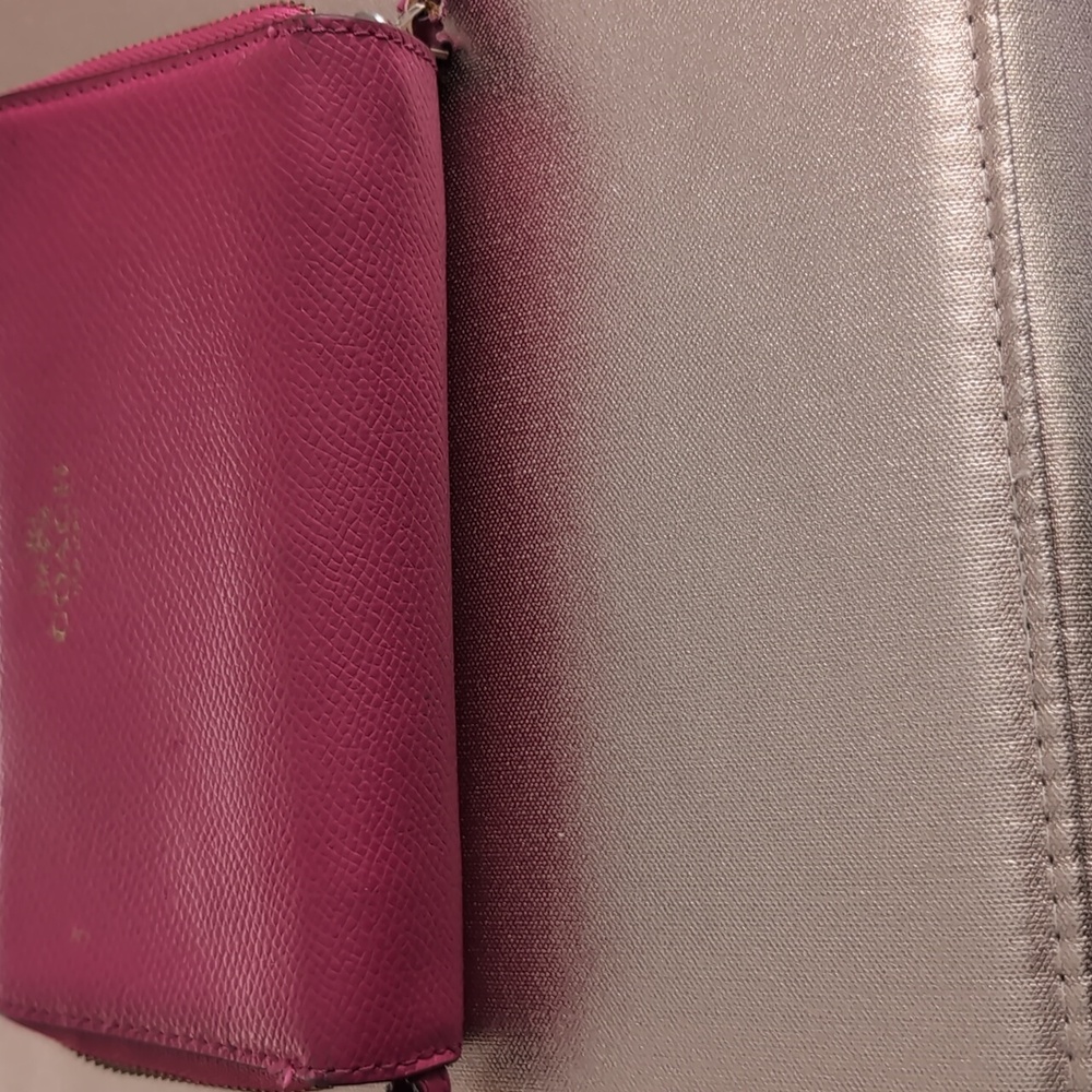 Coach Pink Leather Continental Wallet/Wristlet - Picture 11 of 12